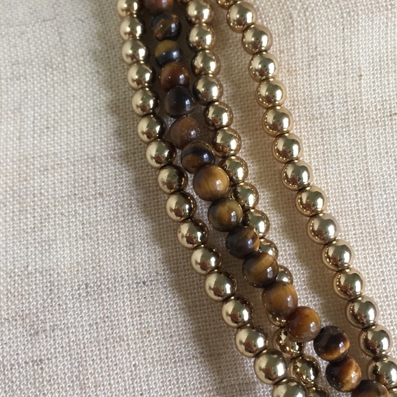 🖤Tigereye💕stone n gold beads necklace - Picture 4 of 7